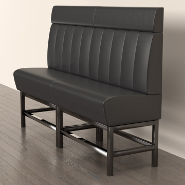 MIAMI | Gastro Hochbank | B:H 180 x 158 cm | Schwarz | Gestreift | Leder