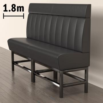 MIAMI | Gastro Hochbank | B:H 180 x 158 cm | Schwarz | Gestreift | Leder