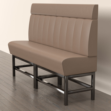 MIAMI | Gastro Hochbank | B:H 180 x 158 cm | Taupe | Gestreift | Leder