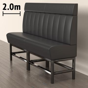 MIAMI | Panchina del ristorante | L:H 200 x 158 cm | Nero | A righe | Pelle
