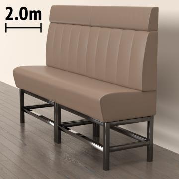 MIAMI | Panchina del ristorante | L:H 200 x 158 cm | Taupe | A righe | Pelle