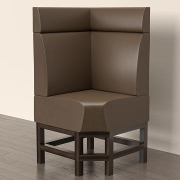 MIAMI | Gastro Hochbank | B:H 180 x 158 cm | Schwarz | Chesterfield Button | Leder