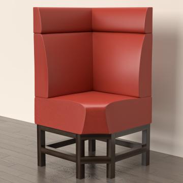 MIAMI | Gastro Hochbank | B:H 180 x 158 cm | Schwarz | Chesterfield Button | Leder
