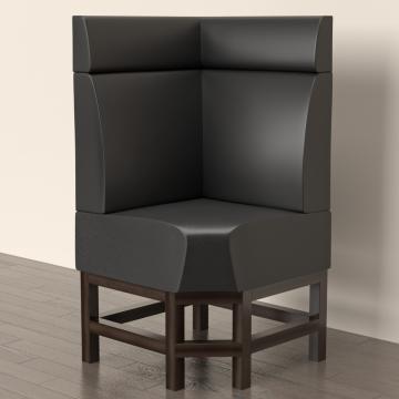 MIAMI | Gastro Hochbank | B:H 180 x 158 cm | Schwarz | Chesterfield Button | Leder