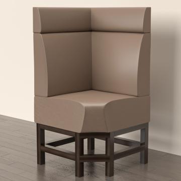MIAMI | Gastro Hochbank | B:H 180 x 158 cm | Schwarz | Chesterfield Button | Leder