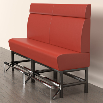 MIAMI | Gastro Hochbank | B:H 180 x 158 cm | Rot | Glatt | Leder