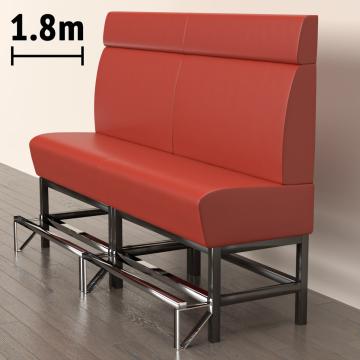 MIAMI | Gastro Hochbank | B:H 180 x 158 cm | Rot | Glatt | Leder