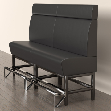 MIAMI | Gastro Hochbank | B:H 180 x 158 cm | Schwarz | Glatt | Leder
