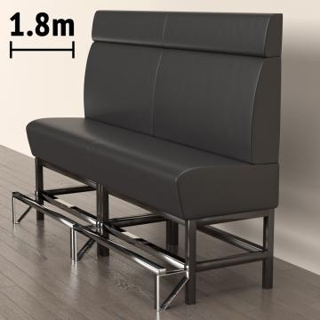 MIAMI | Gastro Hochbank | B:H 180 x 158 cm | Schwarz | Glatt | Leder