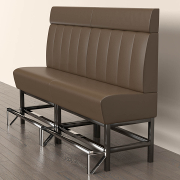 MIAMI | Gastro Hochbank | B:H 180 x 158 cm | Braun | Gestreift | Leder
