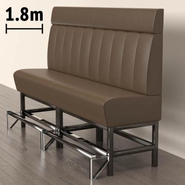 MIAMI | Gastro Hochbank | B:H 180 x 158 cm | Braun | Gestreift | Leder