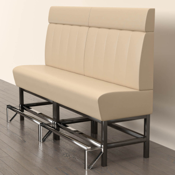 MIAMI | Gastro Hochbank | B:H 180 x 158 cm | Creme | Gestreift | Leder