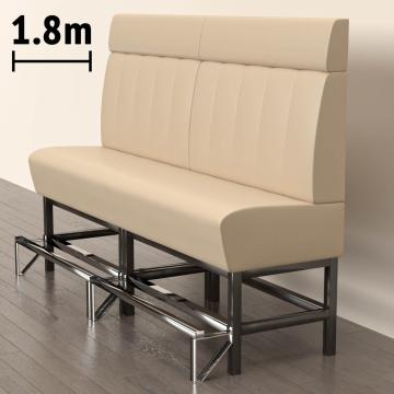 MIAMI | Gastro Hochbank | B:H 180 x 158 cm | Creme | Gestreift | Leder