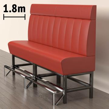 MIAMI | Gastro Hochbank | B:H 180 x 158 cm | Rot | Gestreift | Leder