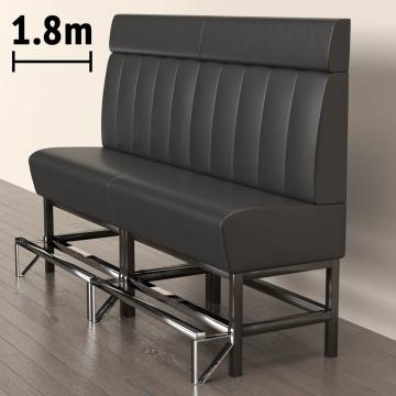 MIAMI | Gastro Hochbank | B:H 180 x 158 cm | Schwarz | Gestreift | Leder