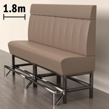 MIAMI | Gastro Hochbank | B:H 180 x 158 cm | Taupe | Gestreift | Leder