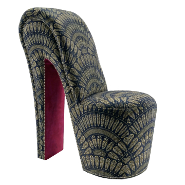 MIRANDA | Fauteuil à talons hauts | Lisse | Velours | Plumes | Royal Blue