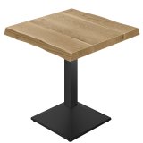 NICO | Table de Bistro | L:P 70 x 70 | H 80 cm | Chêne | Socle : Noir