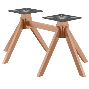 OSLO | Bistro Doppel Tischgestell | Höhe: 72 cm | Fuß: 118 x 68 cm | Kupfer
