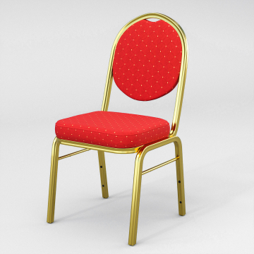 PAOLA | Chaise de banquet | Rouge | Tissu | Empilable