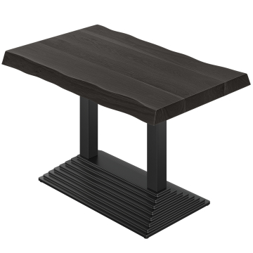 RAYAN | Bistrobord | B: 120 x 70 | H: 80 | Svart | Ram: Svart | Ben: 6 x 6 cm