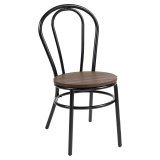 RUBEN | Chaise en design en bois courbé | Acier | Noir | Assise : Wenge