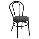 RUBEN | Chaise en design en bois courbé | Acier | Tissu Teddy | Gris Foncé