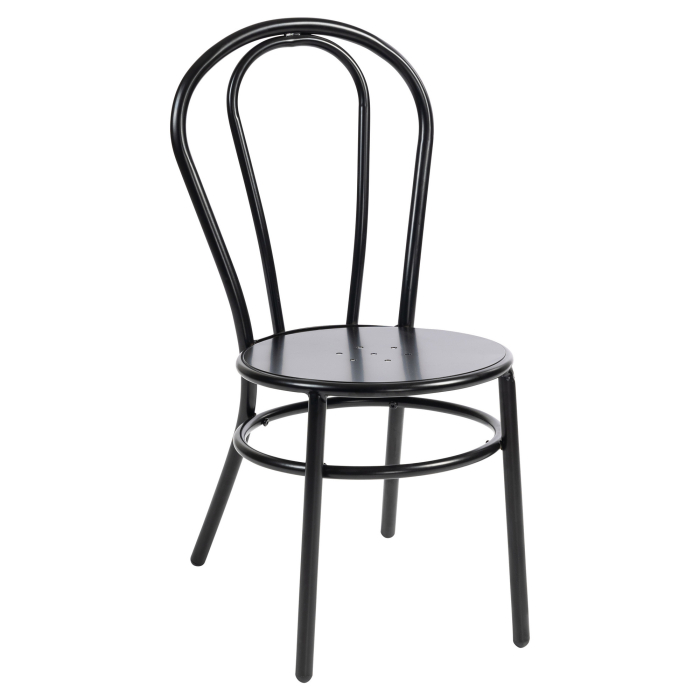RUBEN | Chaise en bois courbé | Acier | Noir