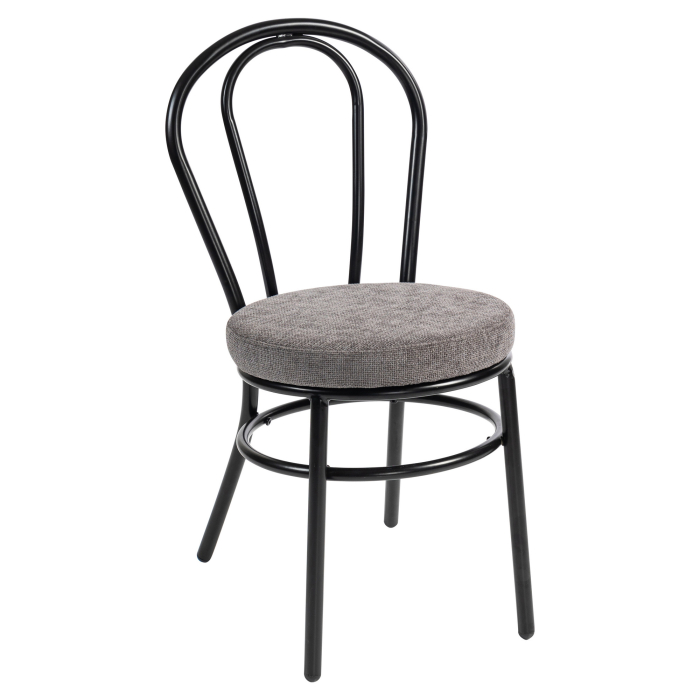 RUBEN | Chaise en design en bois courbé | Acier | Tissu / Textil | Gris