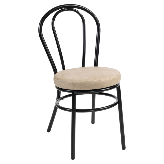 RUBEN | Bugholzsdesignstol | Stål | Läder | Beige