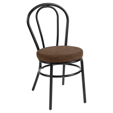 RUBEN | Chaise en bois façonné | Acier | Tissu / Textile | Brun
