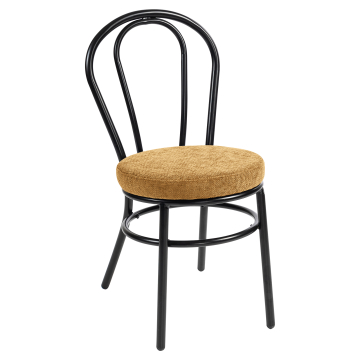 RUBEN | Chaise en design en bois courbé | Acier | Tissu / Textil | Brun miel