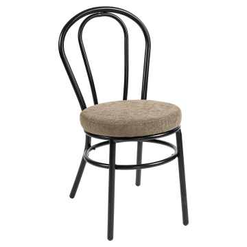 RUBEN | Fauteuil en bois courbé | Acier | Tissu / Textil | Taupe