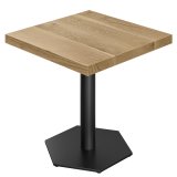 SA | Bistro bord | B: 70 x 70 | H: 76 cm | Eg | Stel: Sort