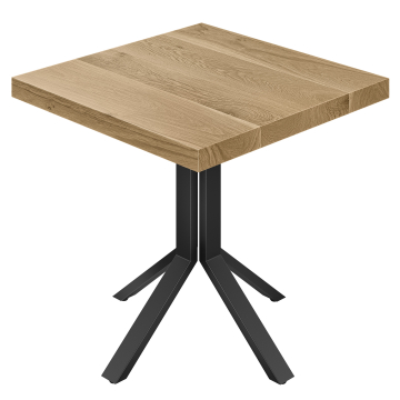 SE | Stolik bistro | Szer.:Gł. 70 x 70 | Wys. 76 cm | Dąb | Stelaż: Czarny