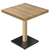 SM | Bistro Table | W: 70 x 70 | H: 75 cm | Oak | Frame: Oak / Black