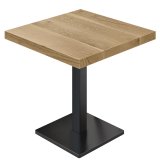 SM | Bistro Table | W: 70 x 70 | H: 76 cm | Oak | Frame: Black