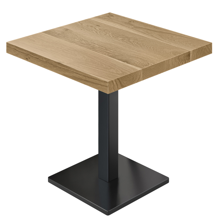 SM | Bistro Tisch | B:T 70 x 70 | H 76 cm | Eiche | Gestell: Schwarz