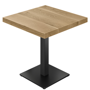 SM | Bistro Tisch | B:T 70 x 70 | H 75 cm | Eiche | Gestell: Schwarz