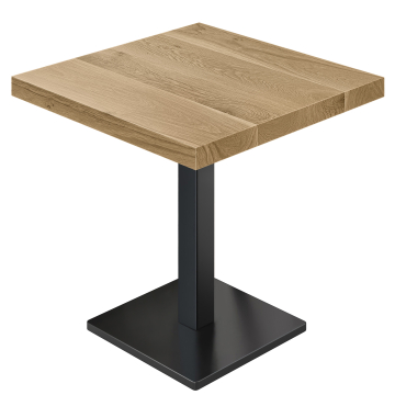 SM | Bistro Tisch | B:T 70 x 70 | H 76 cm | Eiche | Gestell: Schwarz