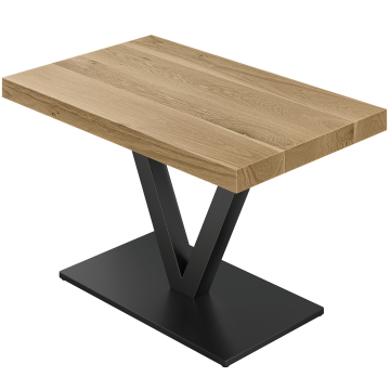 SMV | Bistro Tisch | B:T 120 x 70 | H 76 | Eiche | Gestell: Schwarz