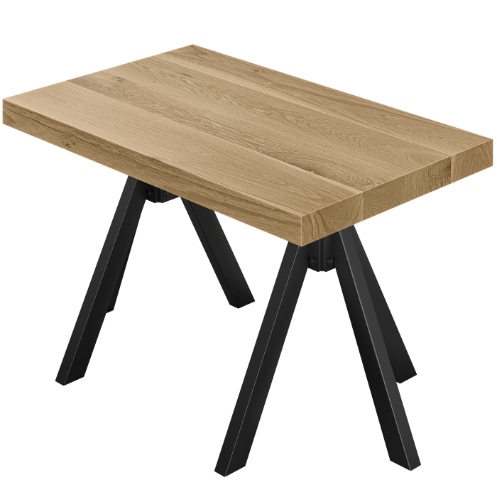 SO | Table de bistro | L: 120 x 70 | H 76 | Chêne | Structure : Noir