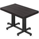 SPA | Table de bistrot | L:x 120 x 70 | H 76 | Noir | Structure : Noir