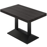 SPL | Bistro Tisch | B:T 120 x 70 | H 80 | Schwarz | Gestell: Schwarz | Säule: 8 x 8 cm