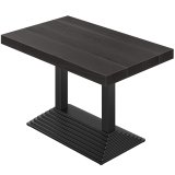 SPY | Bistro Tisch | B:T 120 x 70 | H 80 | Schwarz | Gestell: Schwarz | Säule: 8 x 8 cm