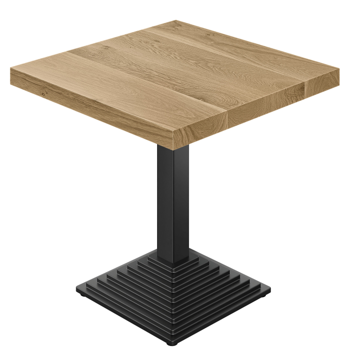 SPY | Tavolo da bistro | L: 70 x 70 | H 80 cm | Rovere | Telai: Nero
