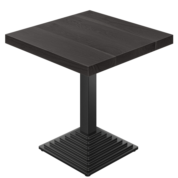 SPY | Table de bistro | L : 70 x 70 | H : 80 cm | Noir | Piètement : Noir