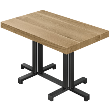 SPA | Bistro Table | W: 120 x 70 | H: 76 | Oak | Frame: Black