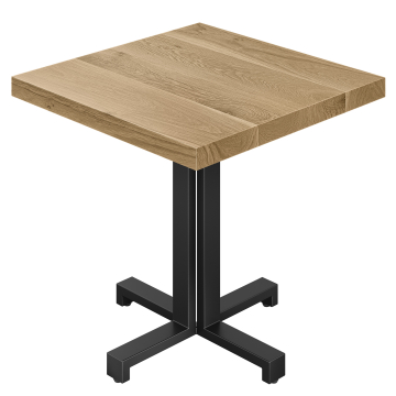 SPA | Table de bistro | L: 70 x 70 | H 76 cm | Chêne | Châssis : Noir