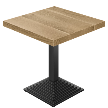 SPY | Tavolo da bistro | L: 70 x 70 | H 80 cm | Rovere | Telai: Nero